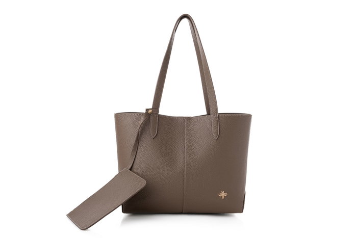 Lucky Bees Bolso Tote Visón Oscuro